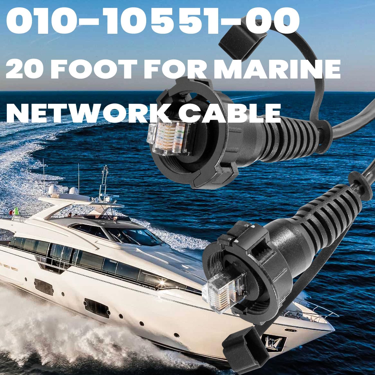 BRAND, CATEGORY, MARINE GPS ACCESSORIES, SEVENCOW, 010-10551-00 for Marine Network Cable 20 Foot for Marine RJ45 Compatible with Garmin Navigation Screen Devices