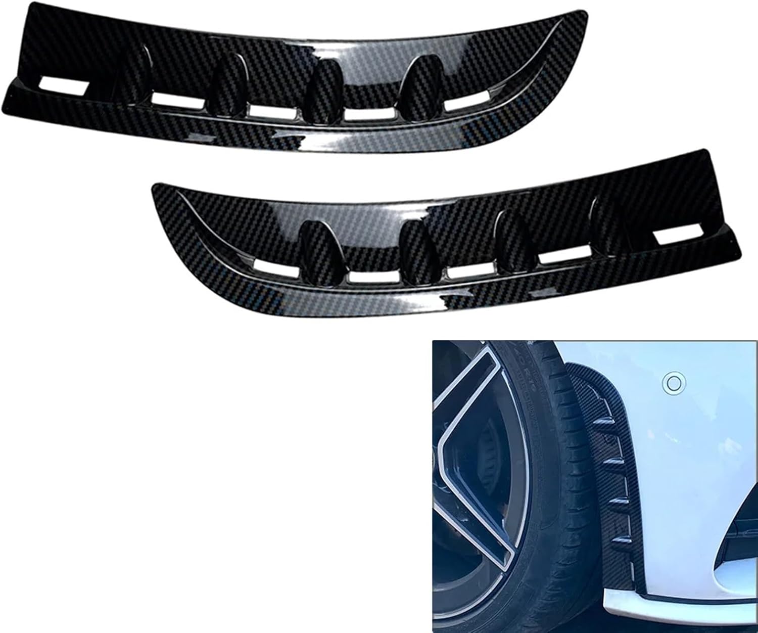 BODY KITS, BRAND, CATEGORY, KIYAH, 1 Pair Car Front Wheel Air Vent Hood Fender Decoration Trim Compatible for Mercedes Benz CLS-Class C257 2018 2019 2020 2021 2022(Carbon Fiber)