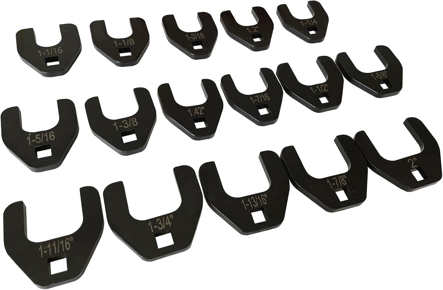 BRAND, BZBMGMO, CATEGORY, OPEN-END WRENCHES, 1/2" Big Drive Jumbo Crowfoot Wrench Set,16 Piece (1-1/16" to 2") Big Crowfoot Nut Wrench Opening.Crv Steel