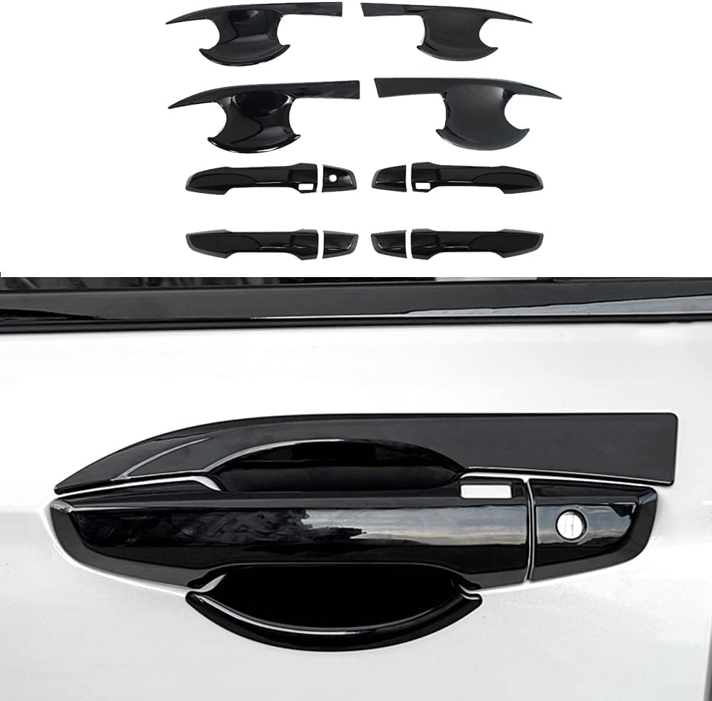 BRAND, CATEGORY, CEBAT, EXTERIOR DOOR HANDLES, 12PCS ABS Bright Black Automotive Exterior Door Handle Bowl Cover Trim Protector Outer Door Decoration Frame Trim Accessories for Honda CRV 2017 2018 2019 2020 2021 2022