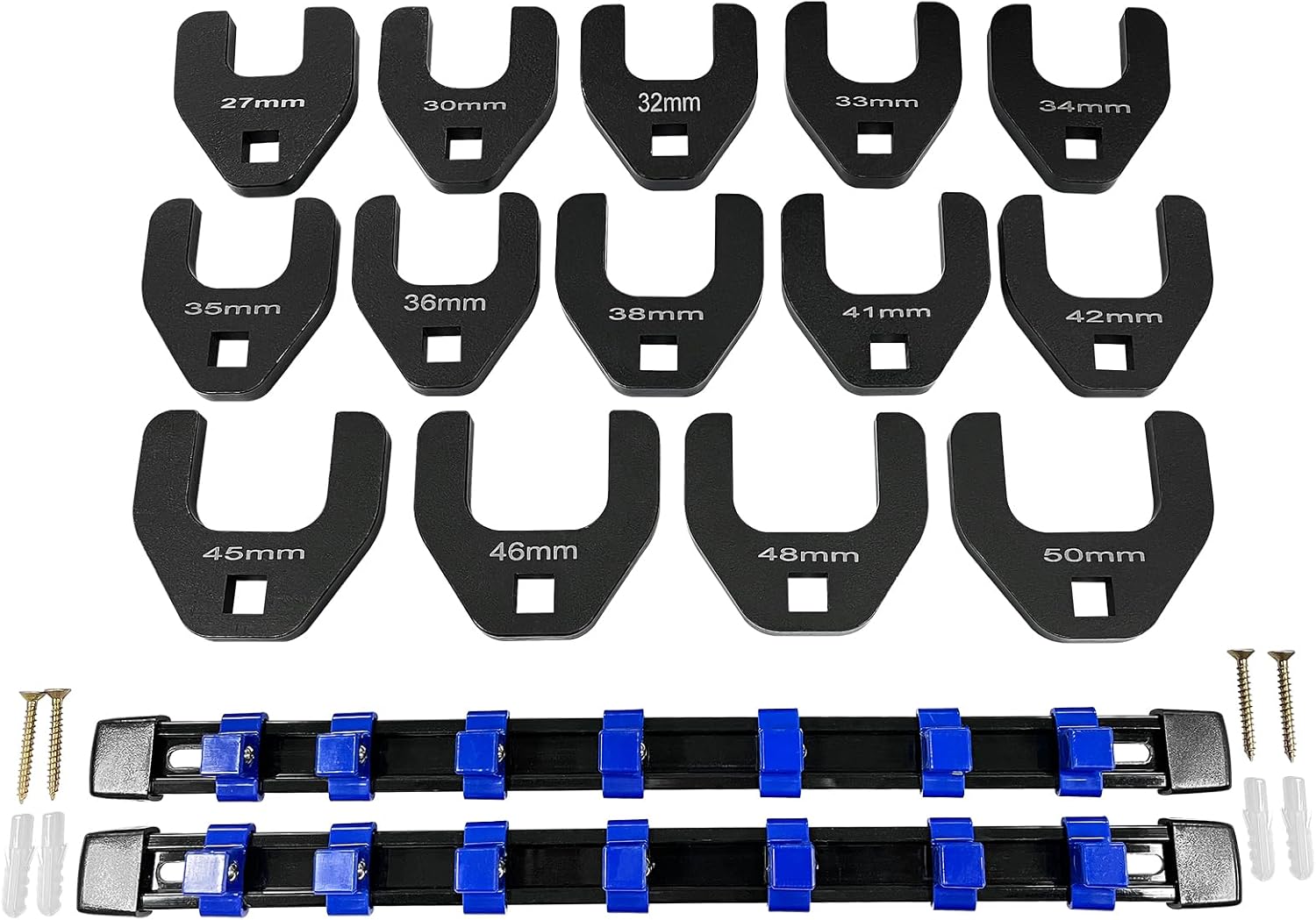 BRAND, BZBMGMO, CATEGORY, OPEN-END WRENCHES, 14 Piece Tool Kit. Metric Crowfoot Nut Wrench Opening 1/2" Drive