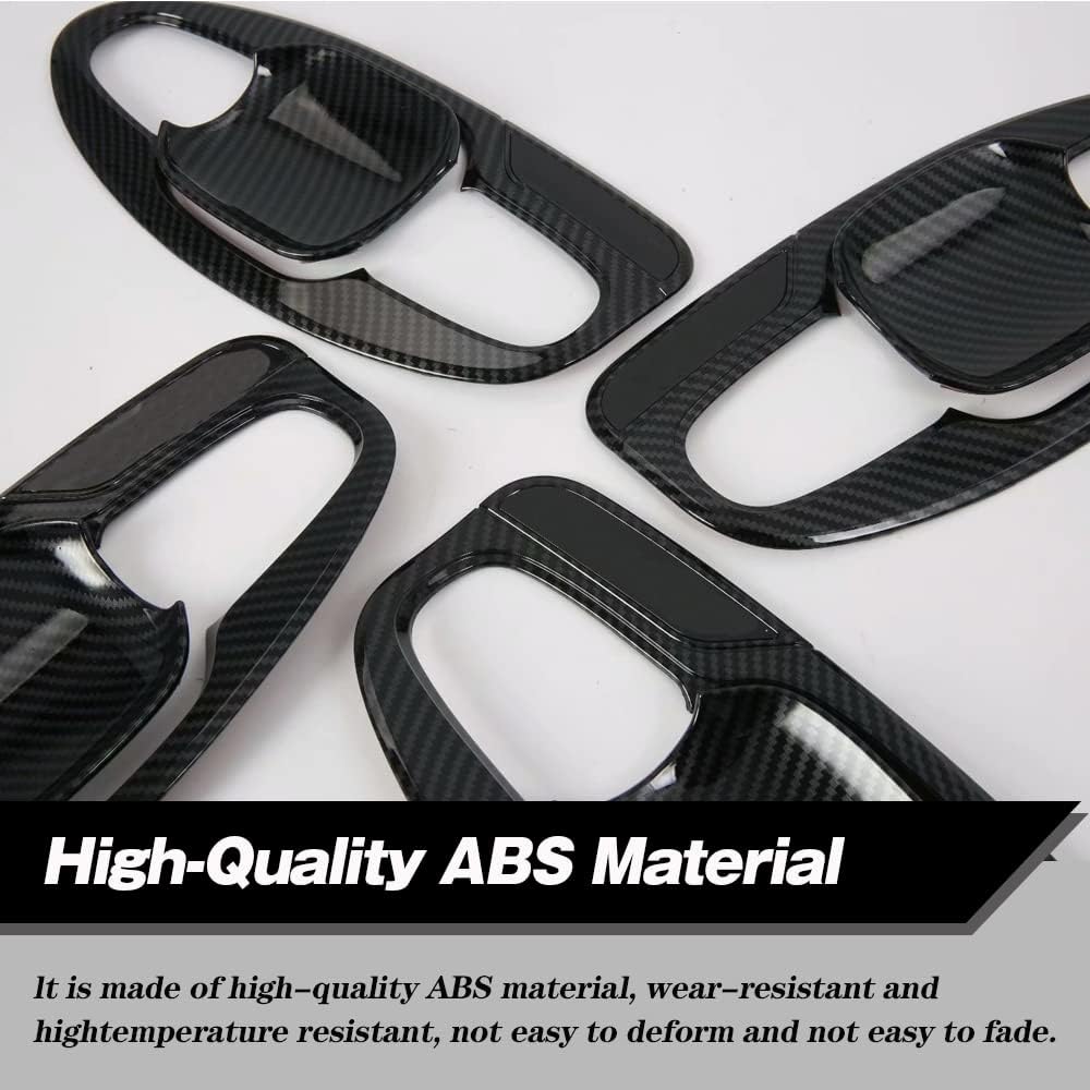 BRAND, CATEGORY, CEBAT, EXTERIOR DOOR HANDLES, 16Pcs ABS Exterior Door Handle Bowl Cover Trim Protector Outer Door Automotive Decoration Frame Trim Accessories for Subaru Forester 2019 2020 2021 2022 2023（Carbon Fiber）