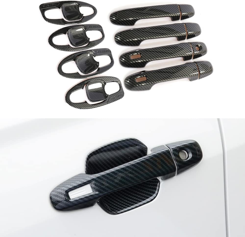 BRAND, CATEGORY, CEBAT, EXTERIOR DOOR HANDLES, 16Pcs ABS Exterior Door Handle Bowl Cover Trim Protector Outer Door Automotive Decoration Frame Trim Accessories for Subaru Forester 2019 2020 2021 2022 2023（Carbon Fiber）