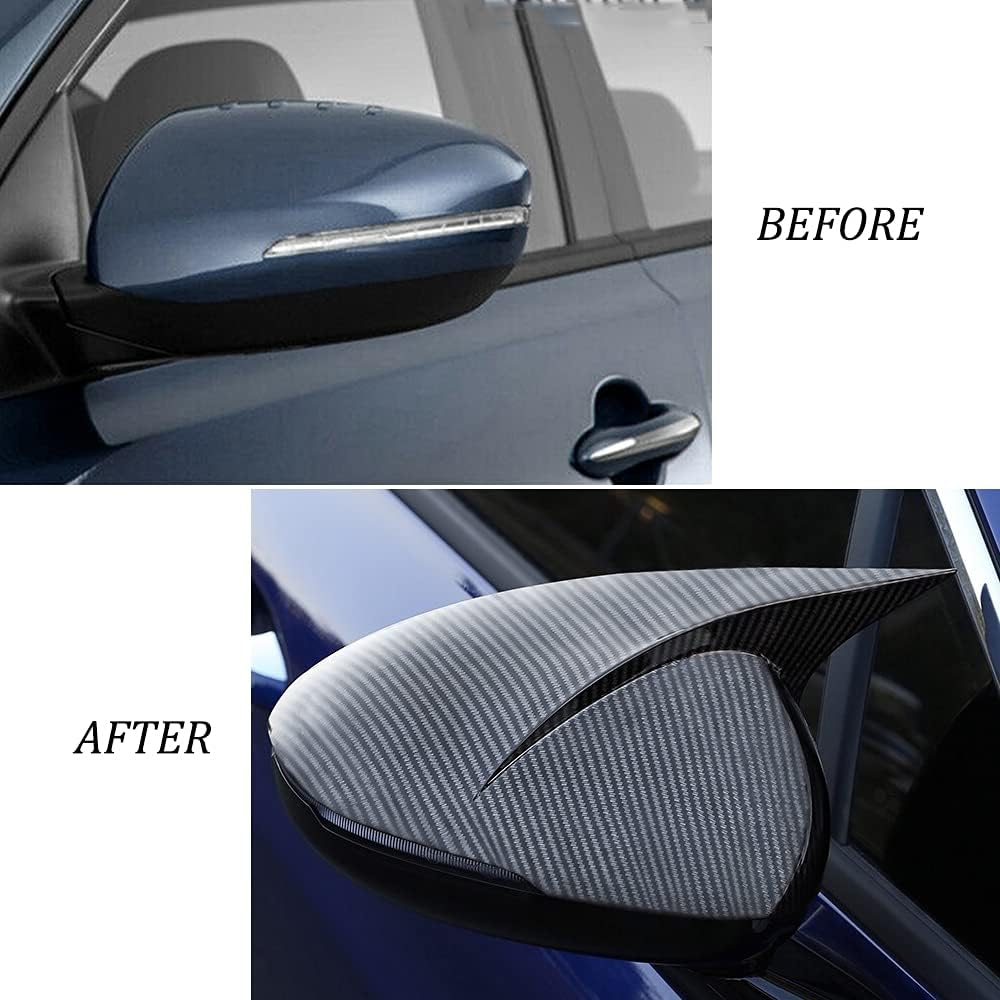 BRAND, CATEGORY, CEBAT, EXTERIOR MIRRORS, 2PCS ABS Rearview Mirror Guard Cover Trim Side Door Moulding Shell Auto Exterior Decoration Accessories For KIA K5 2021 2022 2023 2024 2025 (Bright Black)