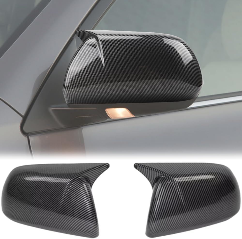 BRAND, CATEGORY, CEBAT, EXTERIOR MIRRORS, 2PCS ABS Rearview Mirror Guard Cover Trim Side Door Moulding Shell Auto Exterior Decoration Accessories For Toyota Highlander 2014-2019(Carbon Fiber Pattern)