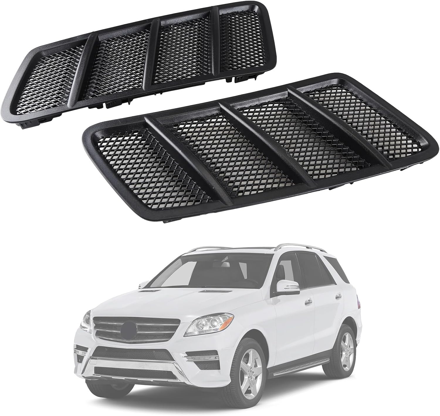 BRAND, CATEGORY, GRILLES, SEADEAR, 2PCS Front Left&Right Hood Air Vent Grille Cover 1668800105 1668800205 Compatible for Mercedes Benz 2012-2015 W166 GL350 GL450 GL63 AMG ML350 ML550 ML63 AMG Pair Hood Air Vent Covers