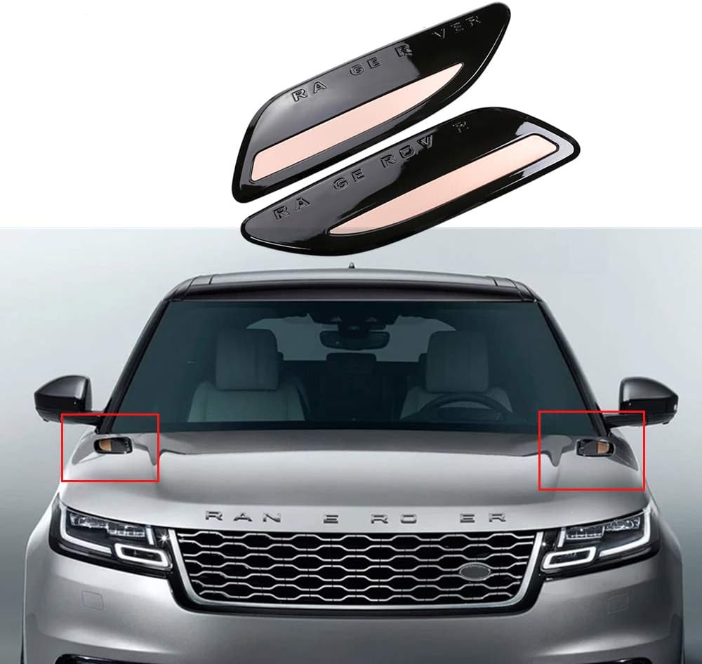 BRAND, CATEGORY, GRILLES, YIXI-PARTSWELL, 2Pcs Front Hood Grille Mesh Vent Cover Trim Fit for Range Rover Velar 2018-2021 - Golden