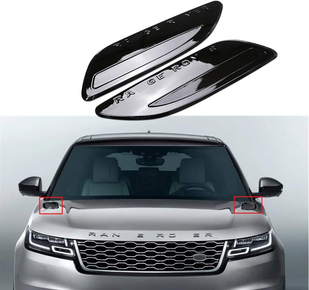 BRAND, CATEGORY, GRILLES, YIXI-PARTSWELL, 2Pcs Front Hood Grille Mesh Vent Cover Trim Fit for Range Rover Velar 2018-2021 - Piano Black