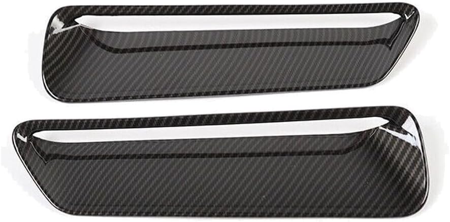 BRAND, CATEGORY, HOOD SCOOPS, SHZG, 2X Carbon Fiber Hood Scoop Air Vent Cover Trim for Dodge for Challenger 2015-2019 ABS Front 2CFHSAVCTFDC2