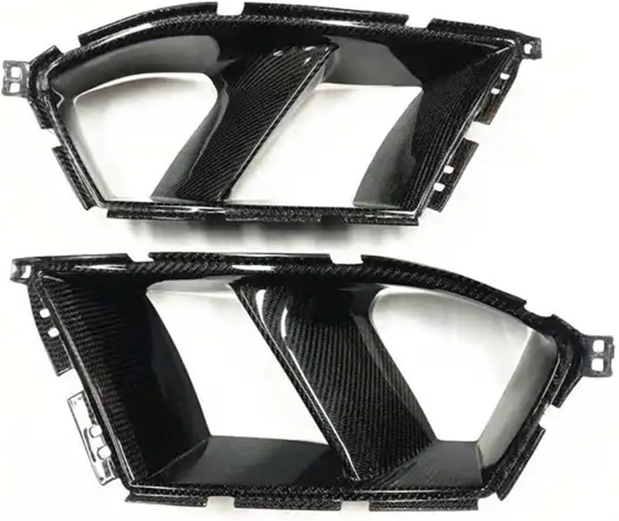 BRAND, CATEGORY, GRILLES, JIOJIOEN, 2X Compatible for BMW G80 M3 G82 G83 M4 2021-2024 Gloss Black Front Bumper Side Air Vent Trim Fog Light Lamp Hood Intake Frame Cover Grille(Carbon Fiber Patter)