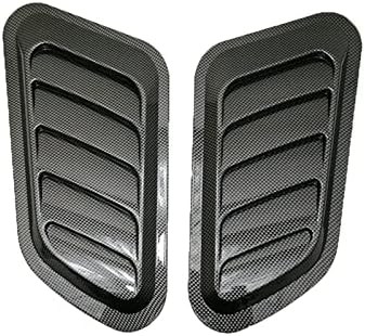 BRAND, CATEGORY, HOOD SCOOPS, NUWERO, 2pcs Universal Fit ABS Gloss Black Car Air Flow Intake Scoop Hood Bonnet Vent Front Engine Cover Vehicle Auto Decorative Sticker (Color : Carbon Fibre)