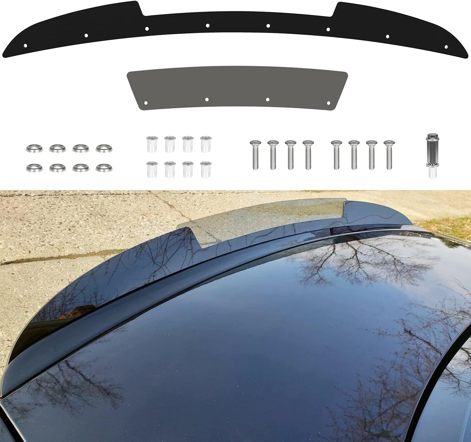 BRAND, CATEGORY, DANTI, SPOILERS, 300SRT Wicker Bill Spoiler for Chrysler 300 SRT 2005 2006 2007 2008 2009 2010 Add-on Rear Decklid Wicker Bill with Rivnut Tool