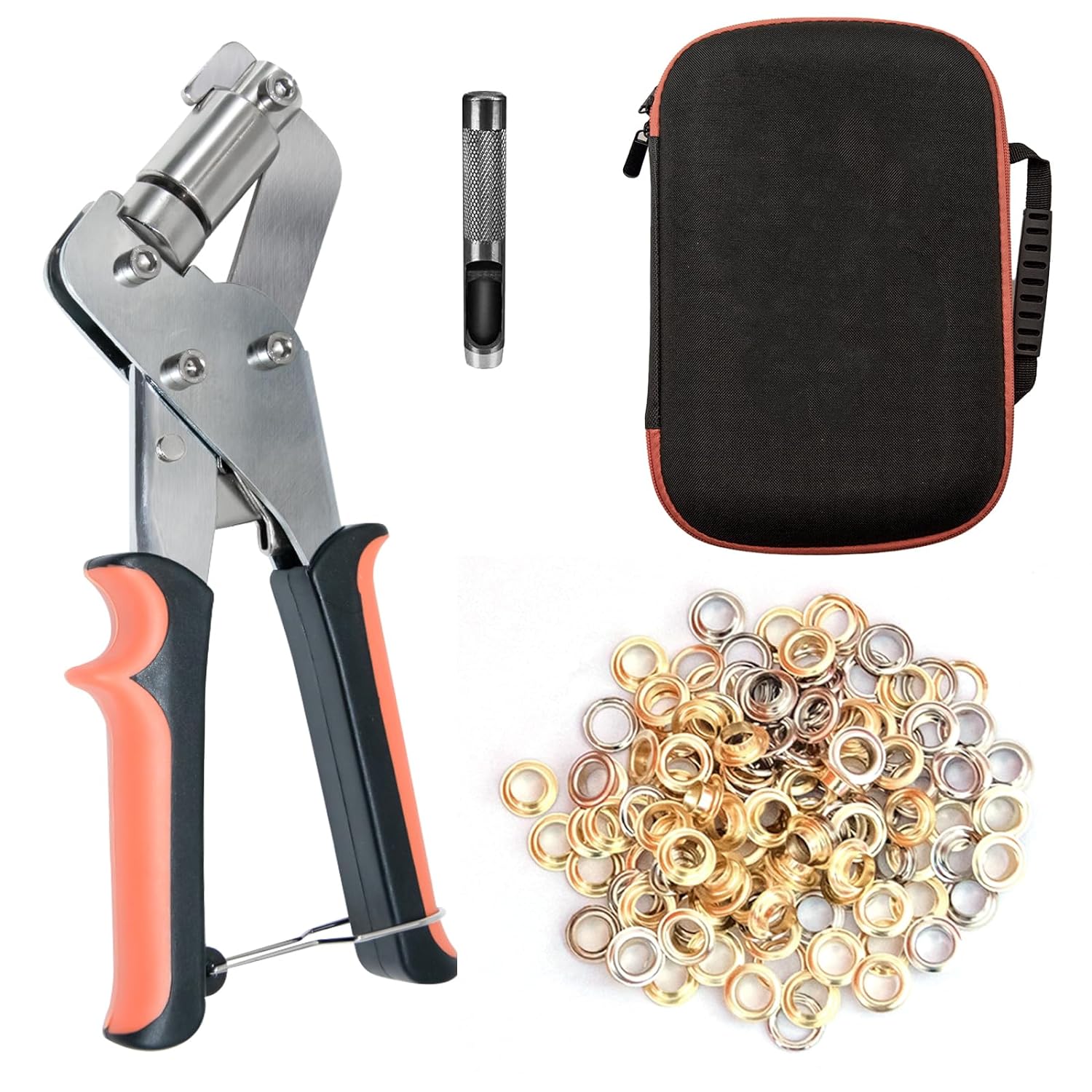 BRAND, CATEGORY, GROMMET KITS, ZYLJHZ, 300pcs Grommet Tool Kit,Grommet Eyelet Pliers Kit,3/8 Inch Eyelet Press Pliers Tool with 10mm Grommets Complete Eyelet&Handheld Grommet Tool for Tarp,Fabric & Leather Repair and Installation