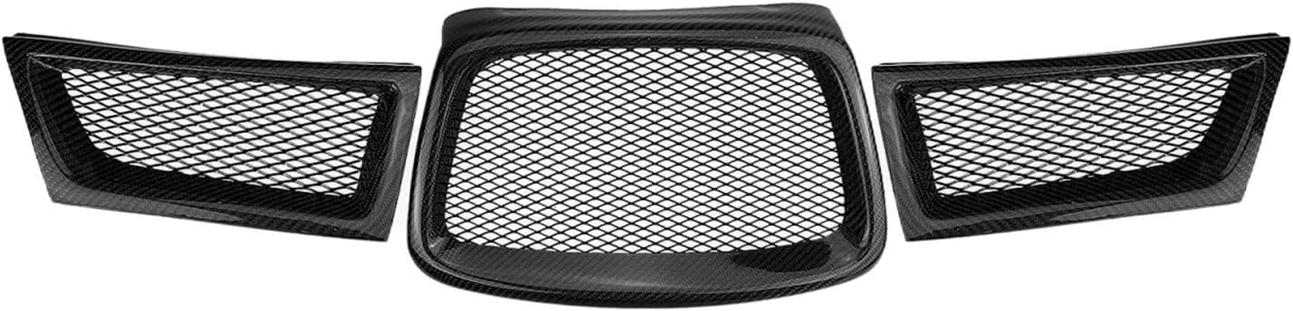 BRAND, CATEGORY, GRILLES, SCHAAN, 3pcs Front Grille Grills Compatible For Subaru Impreza 9th WRX STI 2006-2007 Carbon Fiber Car Upper Bumper Air Vent Intake Hood Mesh Grid