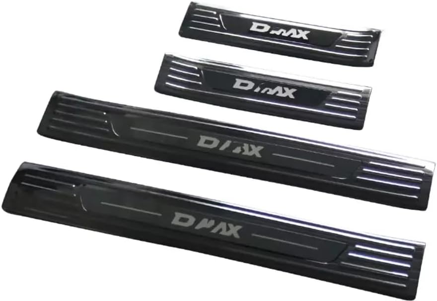 BRAND, CATEGORY, DOOR ENTRY GUARD, YHELI, 4pcs Fits for Isuzu D-MAX 2020 2021 2022 2023 2024 Outside Door Sill Scuff Plate Guard Trim, black&silver, 337-21