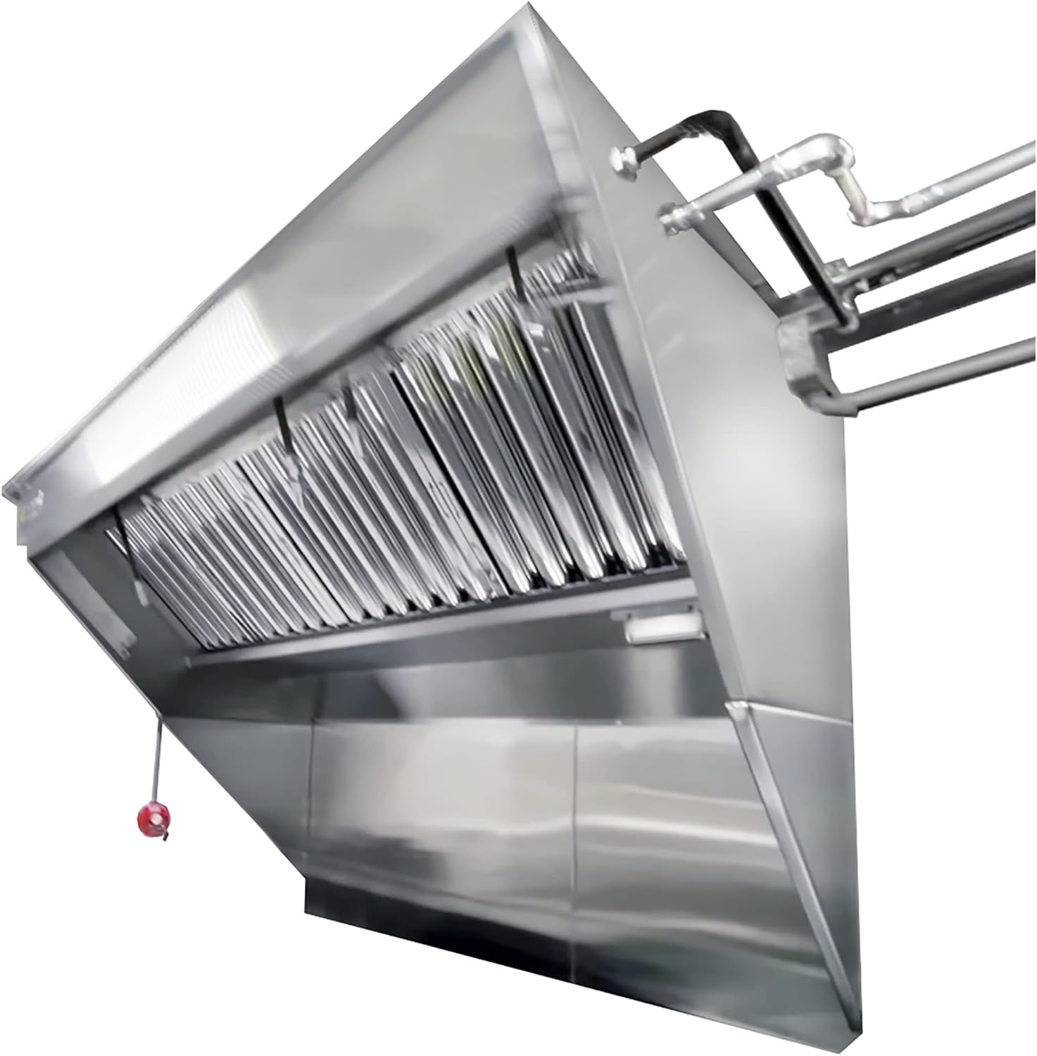 BRAND, CATEGORY, HOODMART, HOODS, 6' Integrated Exhaust Hood & Fan System with Kiddie Fire Suppression | Patent Pending Low Box Vent Hood with Single Exhaust Fan Louver for Food Concession Trailer | Food Truck Equipment Made in USA