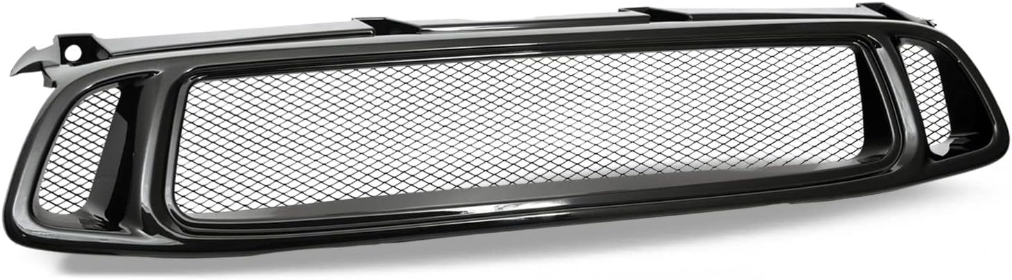 BRAND, CATEGORY, GRILLES, STEHLEN, 642167820215 Compatible With 2004-2005 Subaru Impreza Aluminum Mesh Front Hood Bumper Grille - Glossy Black