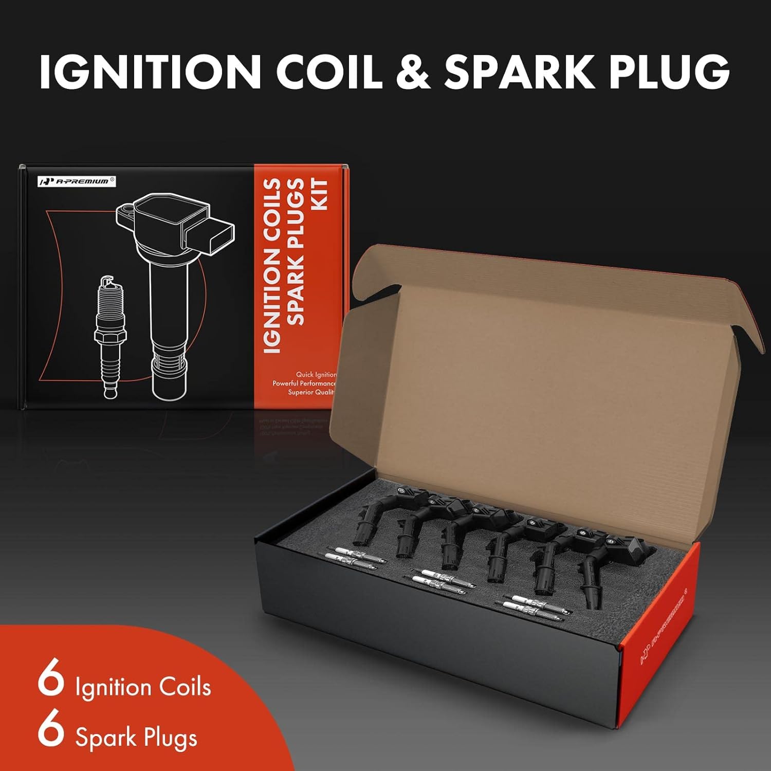 A-PREMIUM, BRAND, CATEGORY, OTHER, A-Premium Ignition Coil Pack and Iridium Spark Plugs Compatible with Mercedes-Benz ML350 2012 2013 2014 2015, 3.5L, 6-PC Set