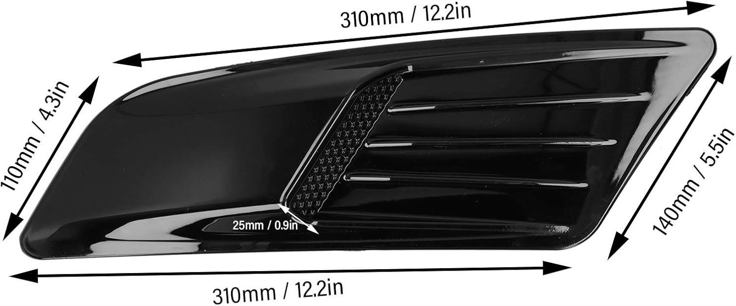 BRAND, CATEGORY, HOOD VENTS, QIILU, ABS Car Decorative Intake Scoop Turbo Bonnet Vent Hood Auto,2pcs Front Hood Air Vent Cover Trim Glossy Black Universal Fit for Mustang 2015-2017