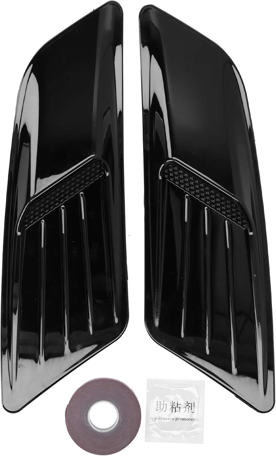 BRAND, CATEGORY, HOOD VENTS, QIILU, ABS Car Decorative Intake Scoop Turbo Bonnet Vent Hood Auto,2pcs Front Hood Air Vent Cover Trim Glossy Black Universal Fit for Mustang 2015-2017