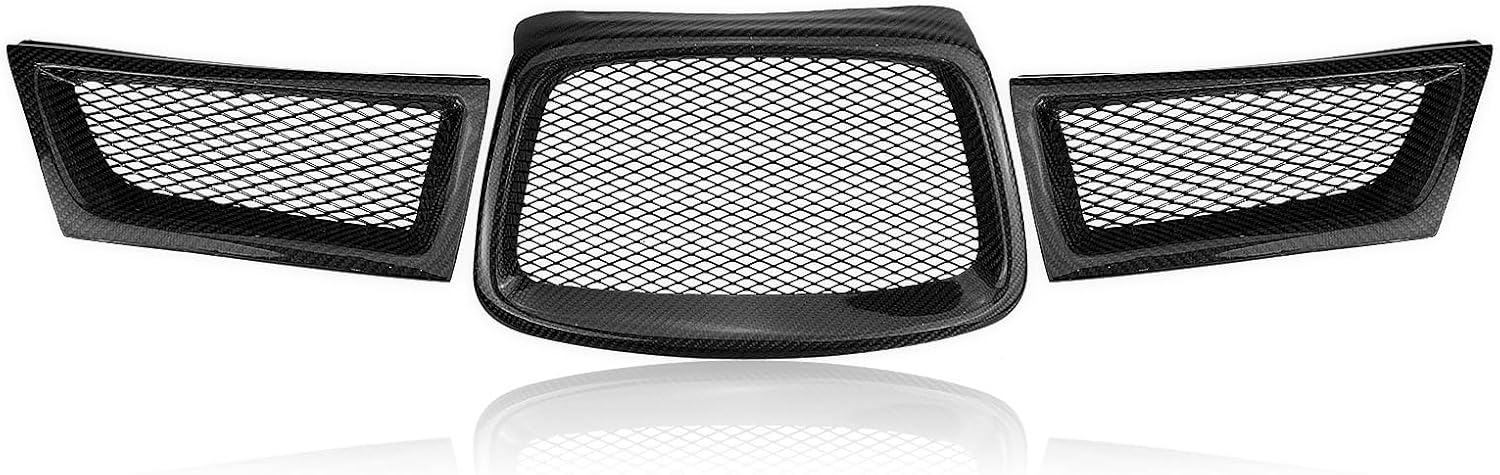 BRAND, CATEGORY, GRILLES, SYLALE, Auto body accessories 3pcs Front Grille Grills For subarus Impreza 9th WRX STI 2006-2007 Carbon Fiber Car Upper Bumper Air Vent Intake Hood Mesh Grid