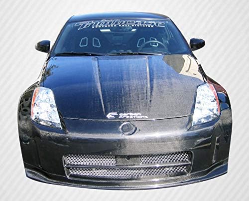 BODY KITS, BRAND, BRIGHTT, CATEGORY, BRIGHTT Compatible with/Replacement for (DFX100501ED) Carbon Fiber OEM Look Hood - 1 Piece 2003-2006 350Z Z33