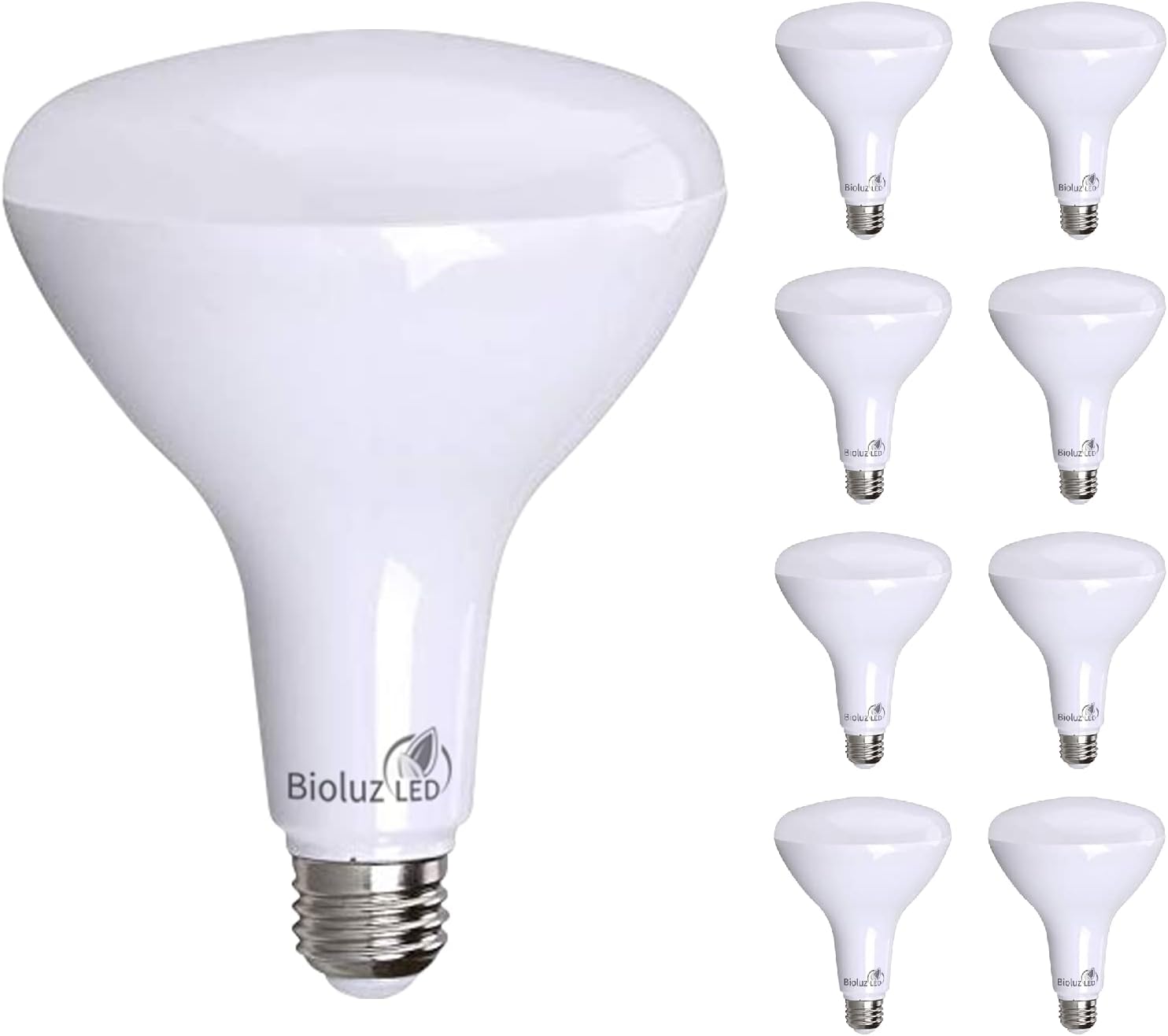 BIOLUZ LED, BRAND, CATEGORY, LED BULBS, Bioluz BR40 LED Light Bulb 90 CRI Light Bulbs - Dimmable LED Flood Light (Uses 16W) Soft White 3000K Led Bulbs 110° Beam Angle Indoor & Outdoor Lighting Title 20 High Efficacy Lightbulb - Pack of 8