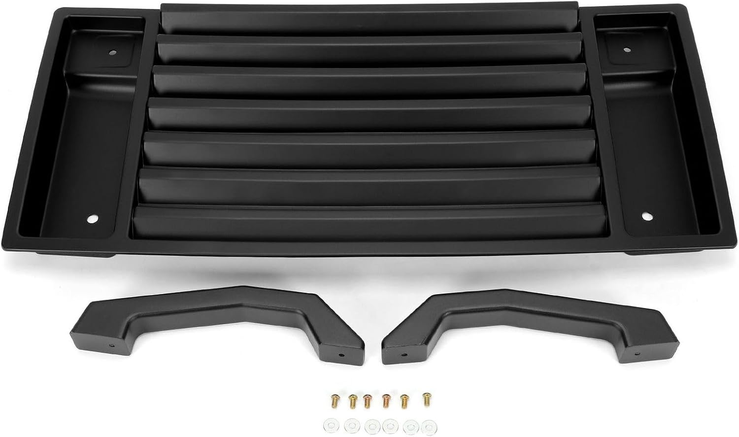 BRAND, CATEGORY, DOOR PANELS, YUOQDKE, Front ABS Hood Vent Grille Panel w/Aluminum Handles for Hummer for H2 2003-2009 Black Screw-on-Attachment Type 25928162 25858920