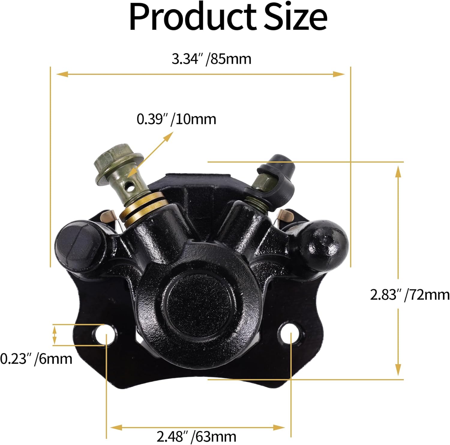 BRAND, CALIPERS, CATEGORY, RUTU, Brake Caliper for Chinese ATV Quad Golden Go Kart Brake Caliper Compatible with 110cc 125cc 150cc 200cc 250cc 196cc 6.5HP Coleman kt196 Taotao Four Wheeler Coolster Kazuma