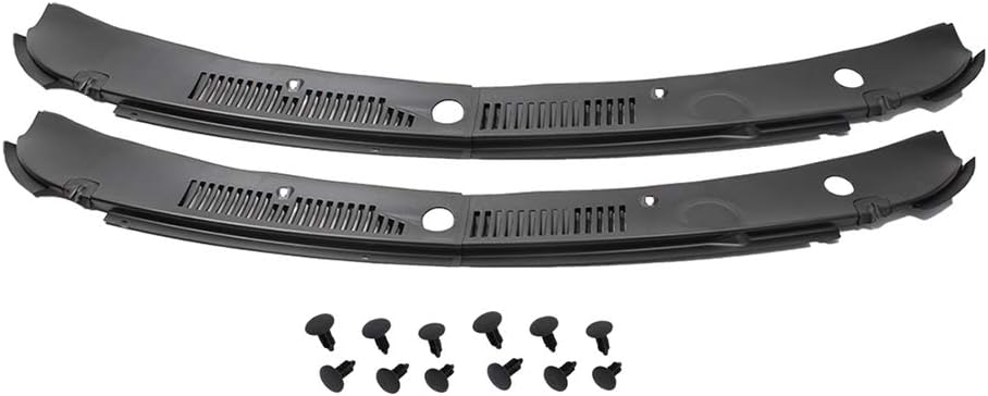 BRAND, BROCK, CATEGORY, GRILLES, Brock Replacement 2 IMPROVED Windshield Wiper Cowl Vent Grilles 2-Piece Panels Hoods Replacement for 99-04 Mustang 3R3Z6302228AAA