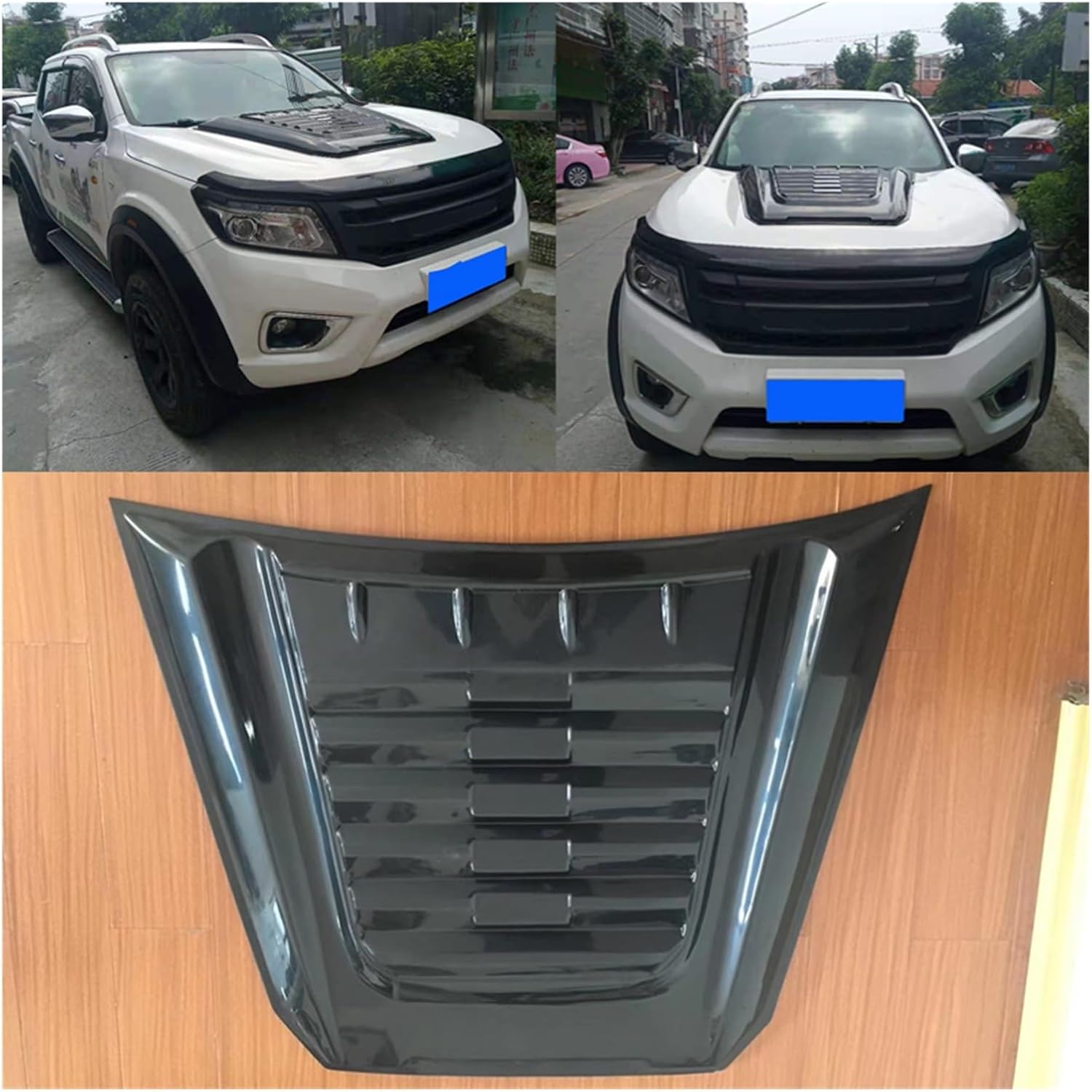 BRAND, CATEGORY, HOOD SCOOPS, XOGCQBNI, Bug Shiel Decorative Parts Raptor Bonnetscoop Hood Cover Compatible For Nissan Navara Np300 Hilux Revo Rocco Matte Black Car Hood Scoop Vent