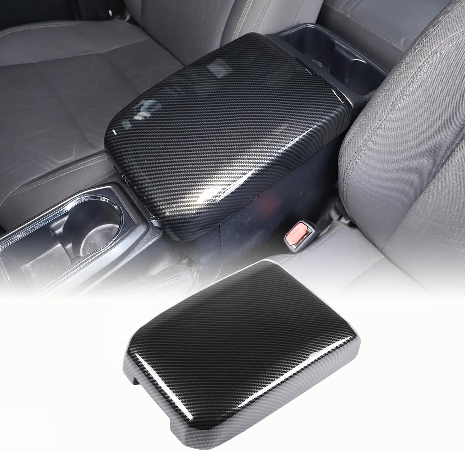 ARMRESTS, BRAND, CATEGORY, CHEAYAR, CHEAYAR Center Console Armrest Box Panel Protector Cover Compatible with Toyota Tacoma 2016-2023, Central Armrest Seat Storage Box Cover Waterproof Anti-Scratch Accessories (Carbon Fiber Pattern)