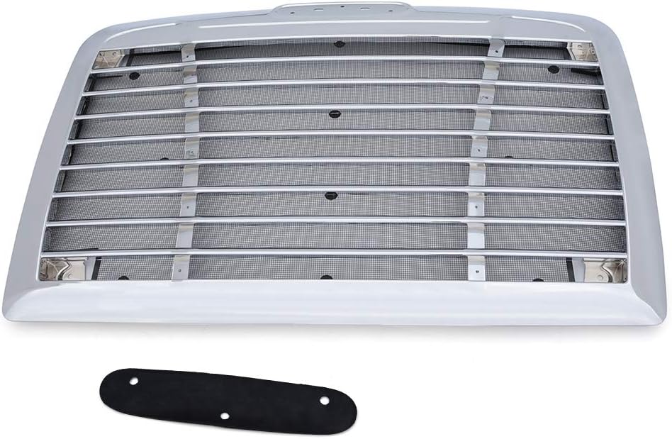 BRAND, CATEGORY, CHEDA, GRILLES, CHEDA Grill Chrome Hood Grille Air Intake Vent Cover Compatible with 2002 2003 2004 2005 2006 2007 2008 2009 2010 2011 2012 2013 2014 2015 2016 2017 2018 Freightliner M2(Silver)