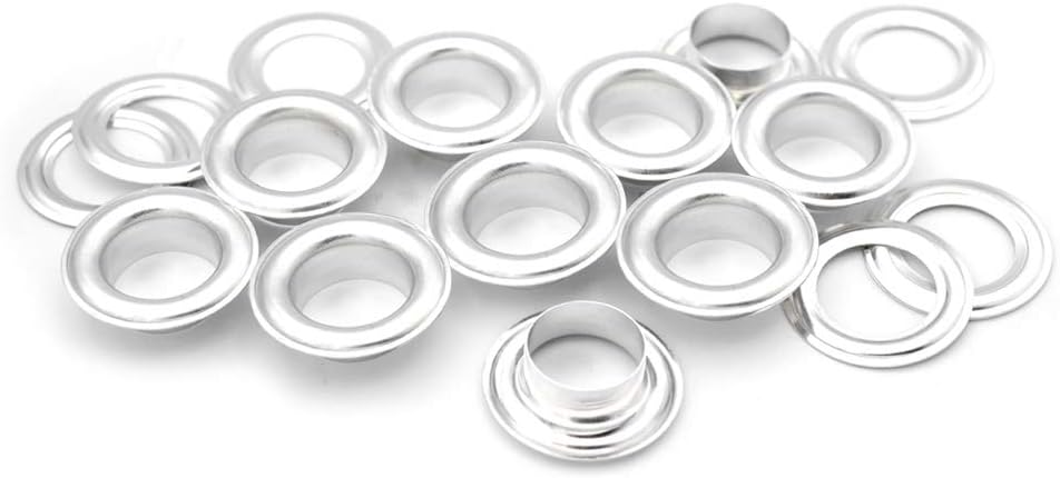 BRAND, CATEGORY, CRAFTMEMORE, EYELETS & GROMMETS, CRAFTMEMORE 300 Pack Aluminium Grommets Eyelets with Washers for Shoes, Bead Cores, Clothes, Leather, Canvas (3/16" (5mm))