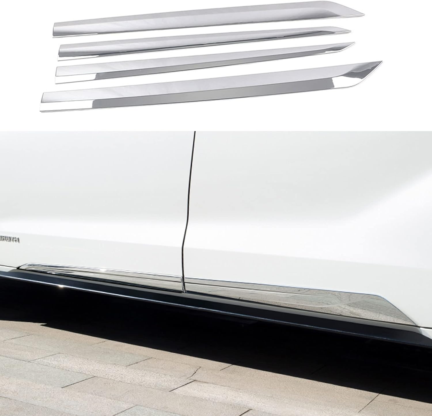 BRAND, CATEGORY, SIDE, TUBAIZAI, Car Accessories Body Side Door Molding Cover Trims Fit for Toyota Sienna 2021 2022 ABS 4PCS(Glossy Chrome Style)