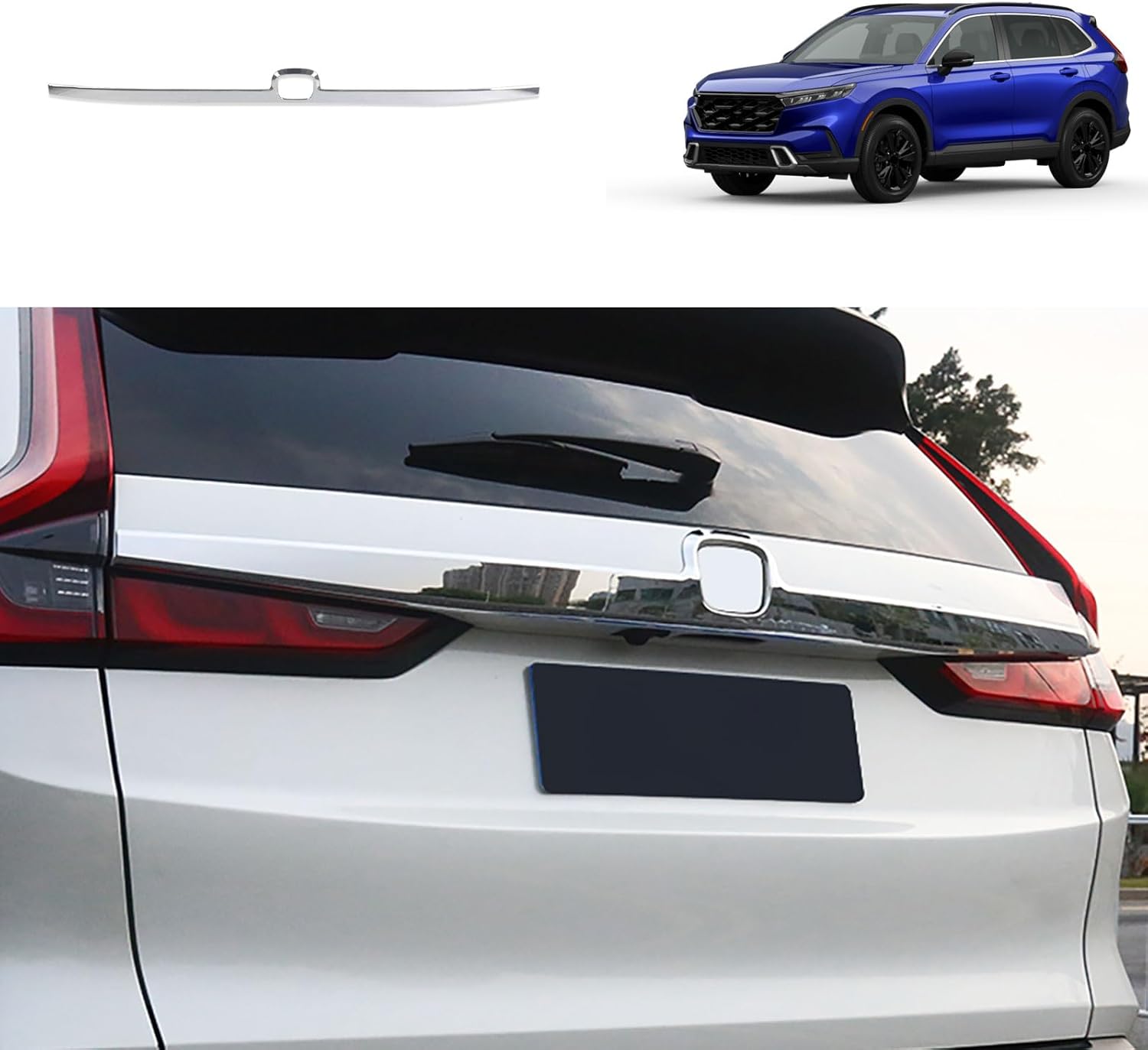 BRAND, CATEGORY, TRUCK BEDS & TAILGATES, TUBAIZAI, Car Accessories Compatible with Honda New CRV CR-V 2023 2024 2025 Rear Trunk Logo Lid Tail Gate Cover Trim ABS 1PCS(Glossy Chrome Style)