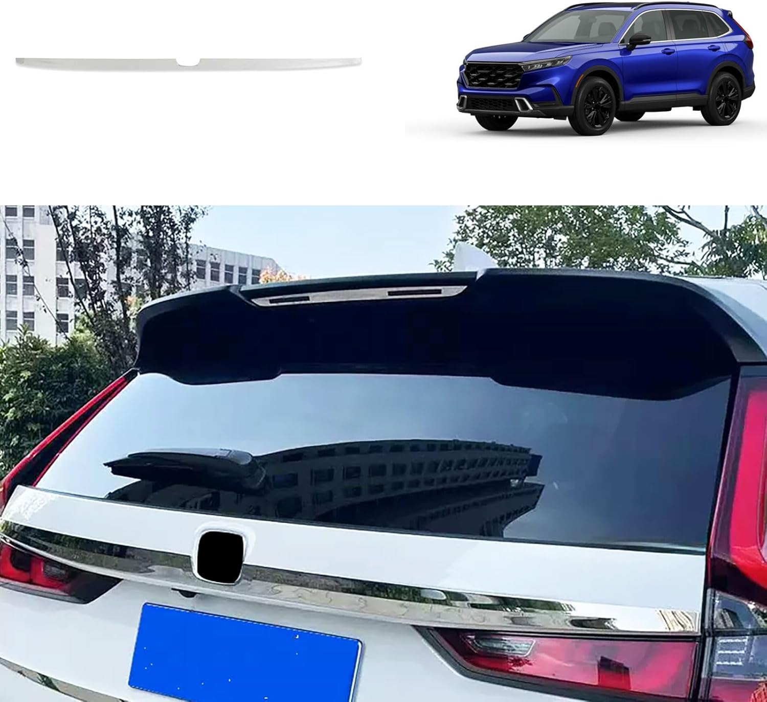 BRAND, CATEGORY, TRUCK BEDS & TAILGATES, TUBAIZAI, Car Accessories Compatible with Honda New CRV CR-V 2023 2024 2025 Rear Trunk Logo Lid Tail Gate Cover Trim Stainless Steel 1PCS(Silver)