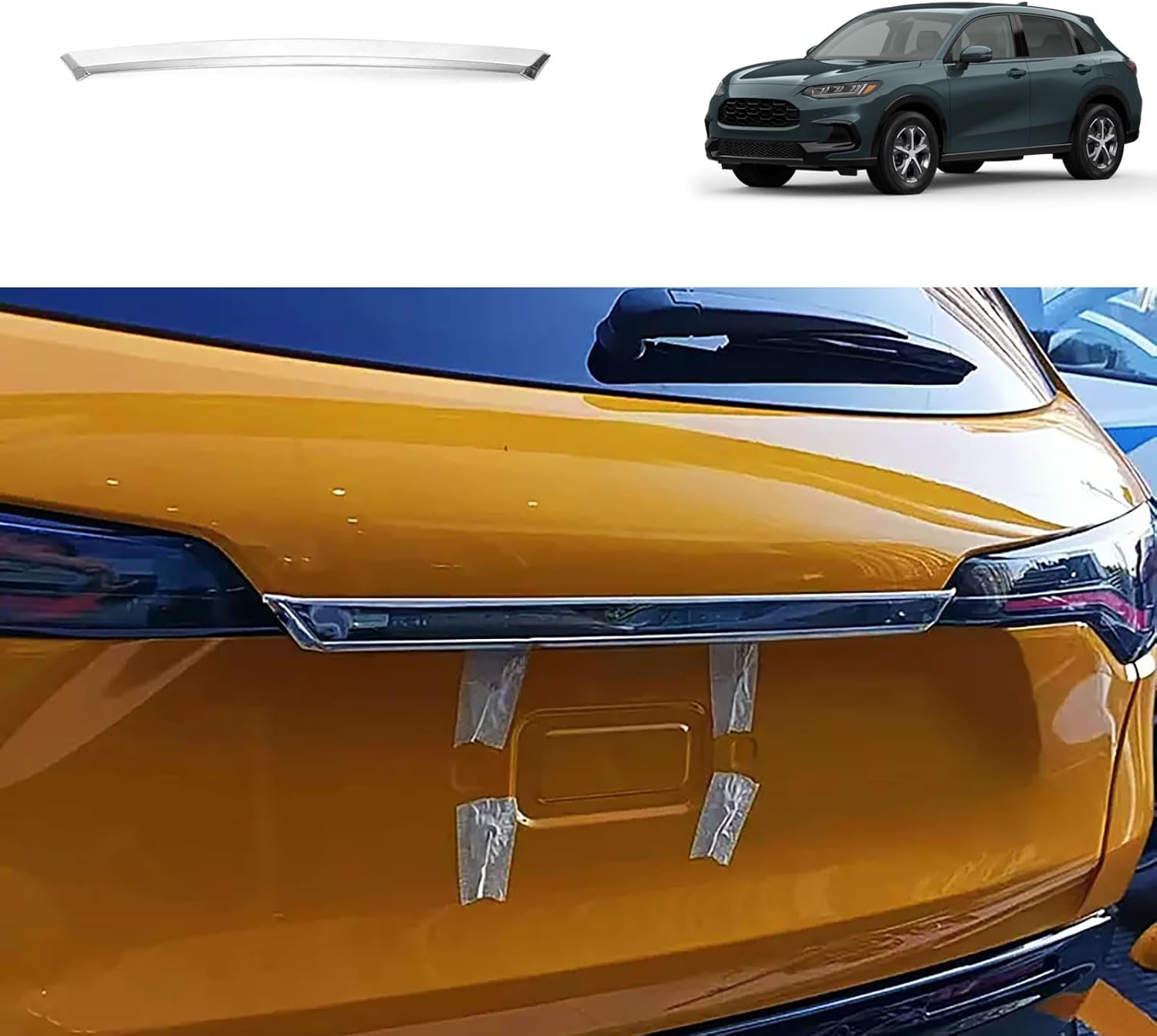 BRAND, CATEGORY, TRUCK BEDS & TAILGATES, TUBAIZAI, Car Accessories Compatible with Honda New HR-V HRV 2025 2024 2023 Rear Trunk Lid Tail Gate Cover Trim Stainless Steel 1PCS(Glossy Chrome Style)