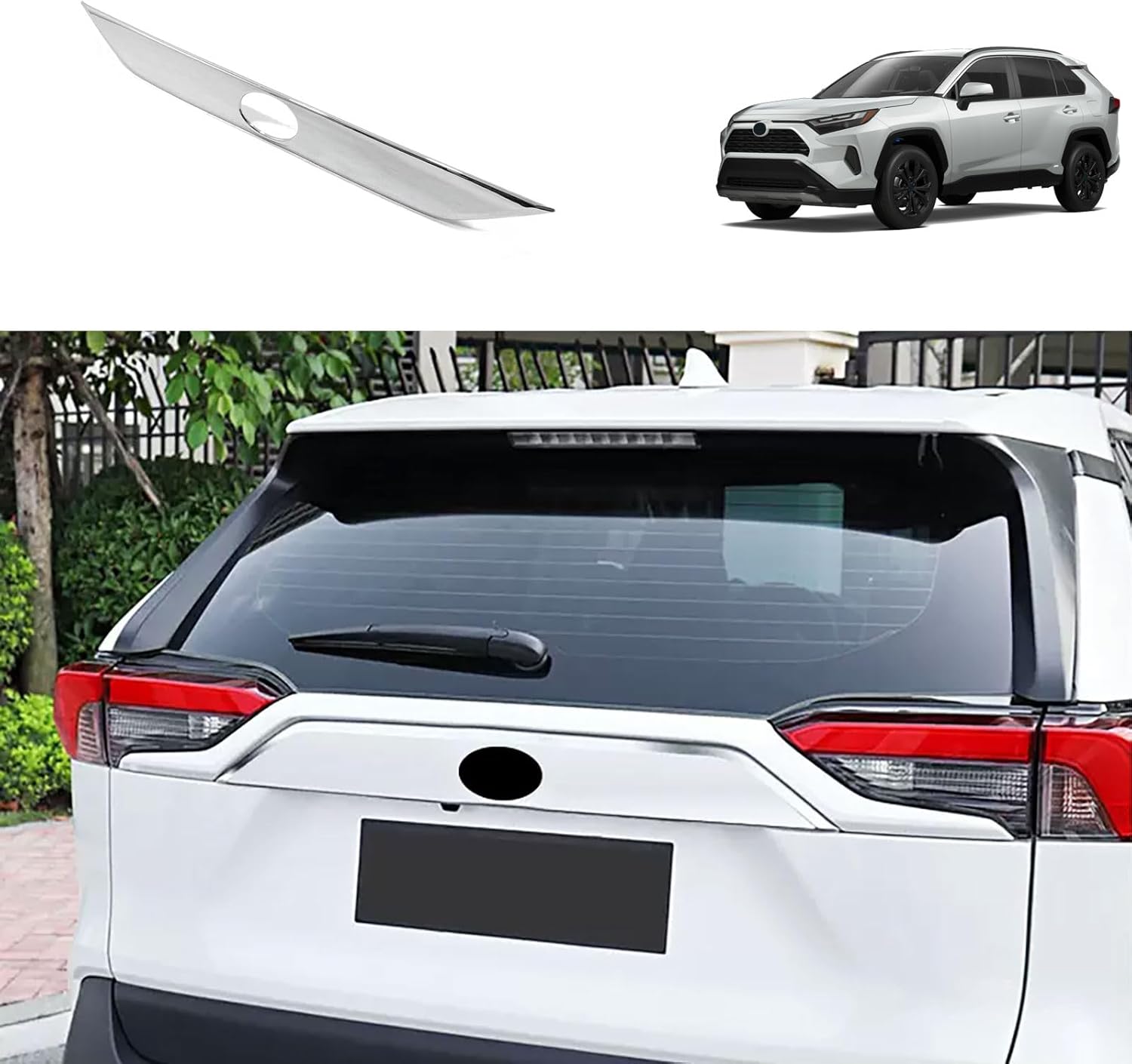 BRAND, CATEGORY, TRUCK BEDS & TAILGATES, TUBAIZAI, Car Accessories Compatible with Toyota RAV4 2023 2022-2019 Rear Trunk Logo Lid Tail Gate Cover Trim ABS 1PC(Carbon Fiber Style)