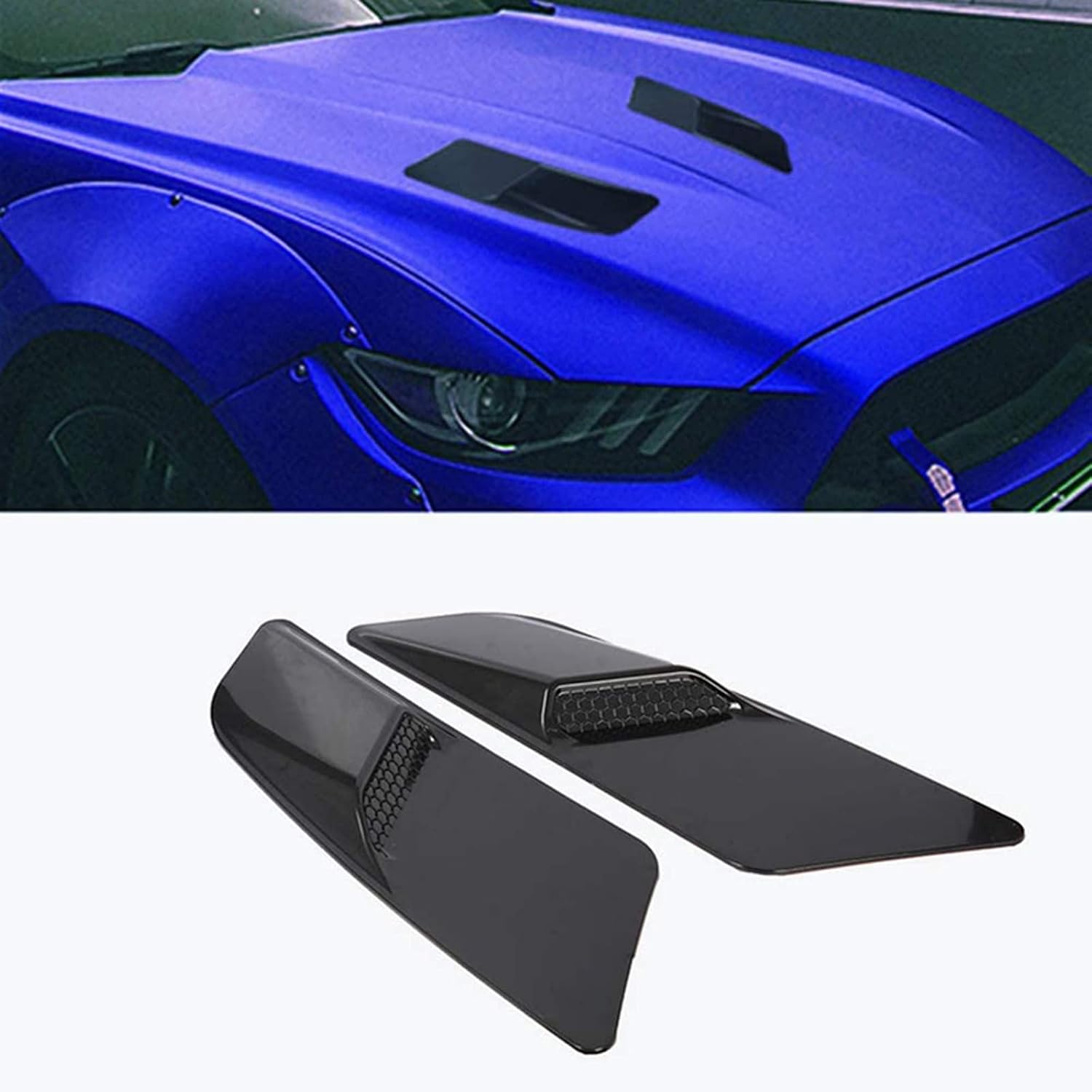 BRAND, CATEGORY, FANTEMO, HOOD SCOOPS, Car Air Flow Intake Hood Scoop Vent Cover For Ford Mustang 2015-2020 Black ABS Car Styling Accessories