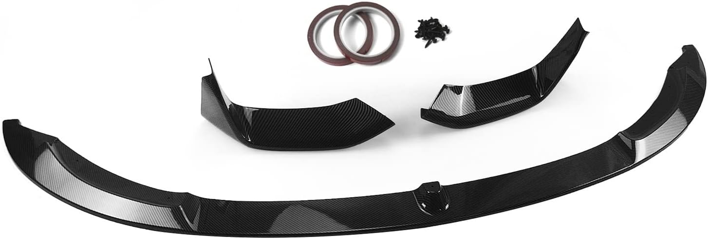 BODY KITS, BRAND, CATEGORY, TOCOLA, Car Body Kit Compatible with-BMW F80 M3 F83 F82 M4 Black Front Bumper Spoiler Lip Blade+Lower Side Air Vent Hood Cover Splitter (Color : Carbon Fiber Look)