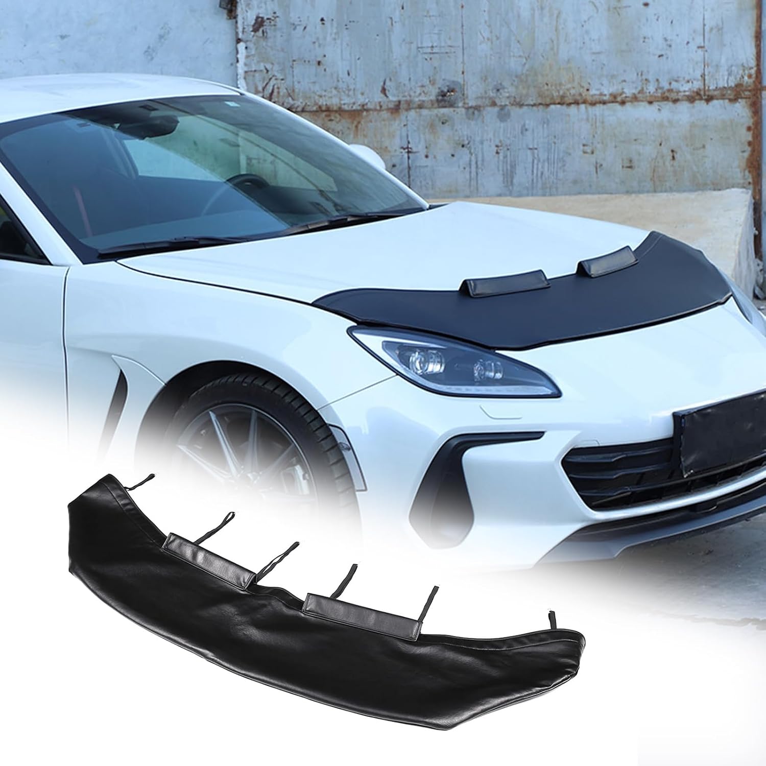 BRAND, CATEGORY, FRONT-END COVERS, SEKHYNA, Car Bonnet Hood Protector Bra Compatible with Toyota 86 GR86 / Subaru BRZ ZD8 2022-2024,Leather Front End Nose Mask Bonnet Bra 1PCS,Black Engine Cover Anti Scratch Mask