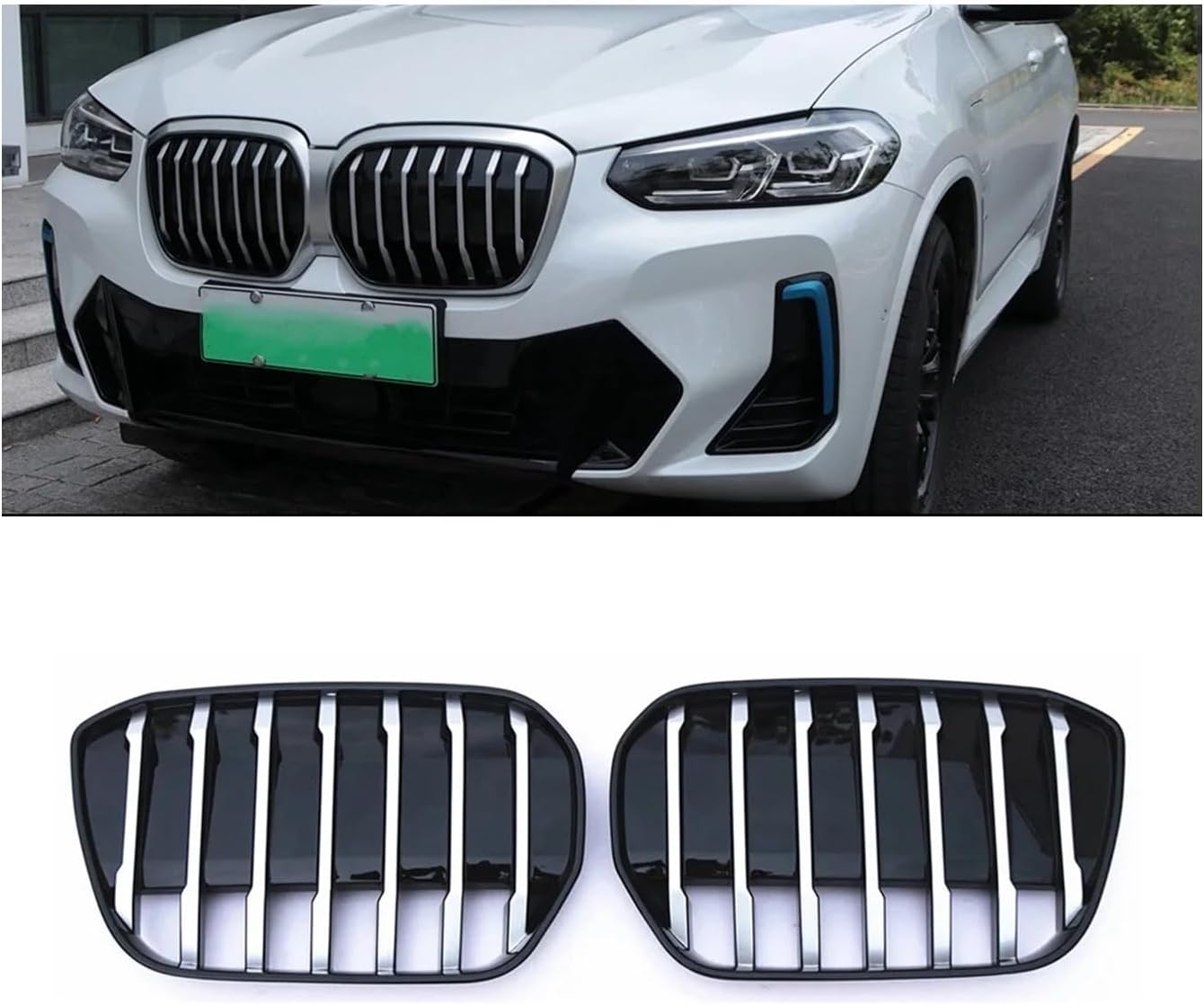 BRAND, CATEGORY, DFKAHF, GRILLES, Car Bumper Hood Mesh Air Vent Radiator Cover Grid Body Kit Car Racing Grilles Front Kidney Grille Compatible For BMW IX3 2022