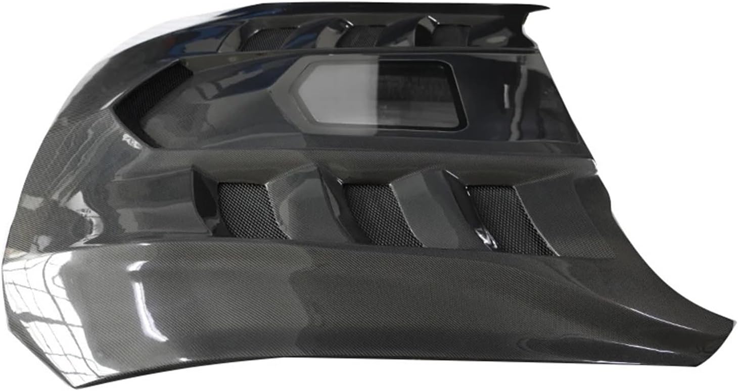 BRAND, CATEGORY, HOODS, SUXJNMD, Car Carbon Fiber Fibre Front Bonnet Engine Clear Hood Vented Compatible for Mustang 2018-2022