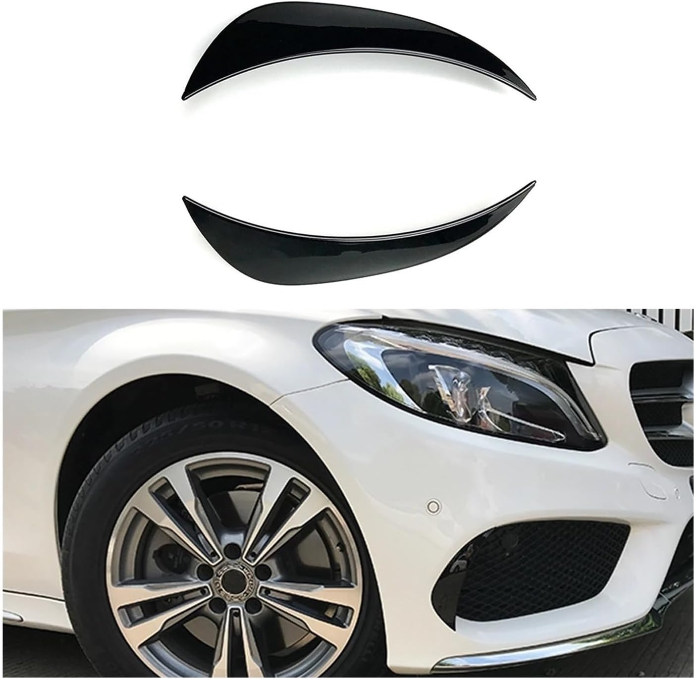 BODY, BRAND, CATEGORY, KYIUAOHUNFKLLINDJH, Car Fog Light Intake Frame Splitter Spoiler Lip, Compatible for Mercedes Benz C Class W205 2015-2018 Front Bumper Side Hood Air Vent Outlet