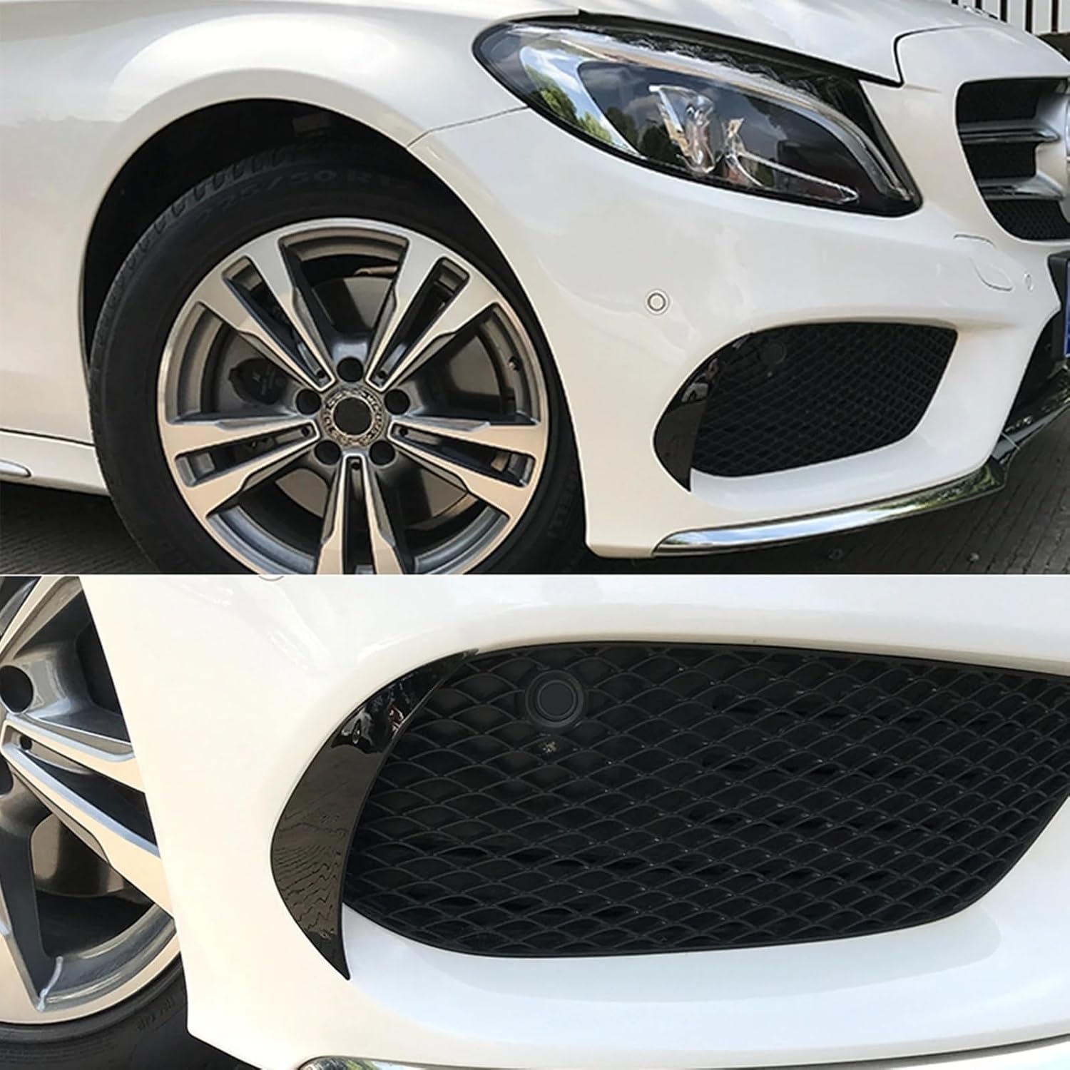 BODY, BRAND, CATEGORY, DFKAHF, Car Front Bumper Lip Compatible for Mercedes Benz C Class W205 2015-2018 Spoiler Splitter Body Kits Diffuser Side Hood Air Vent Outlet