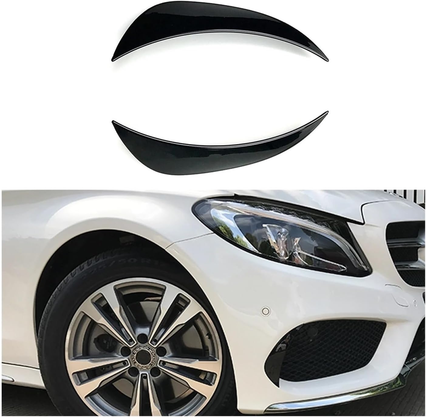 BODY, BRAND, CATEGORY, DFKAHF, Car Front Bumper Lip Compatible for Mercedes Benz C Class W205 2015-2018 Spoiler Splitter Body Kits Diffuser Side Hood Air Vent Outlet