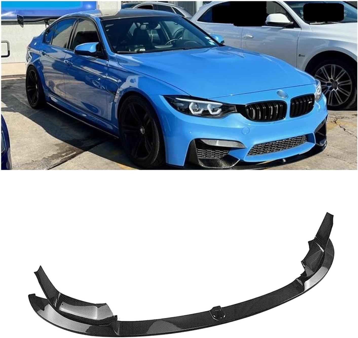 BODY, BRAND, CATEGORY, DIRKSN, Car Front Bumper Spoiler Lip Blade Lower Side Air Vent Hood Cover Splitter Corner Kit Compatible for B-MW F80 M3 F83 F82 M4 2015-2020(Glossy Black)