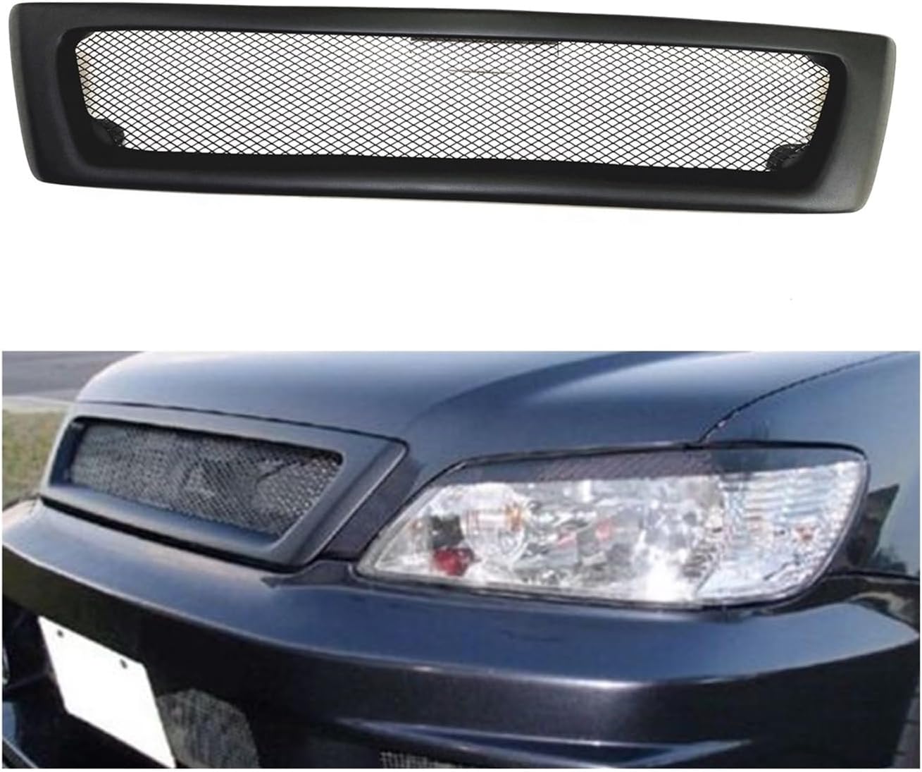 BRAND, CATEGORY, GRILLES, WGQSEXDY, Car Front Grille Grill Upper Bumper Hood Mesh Grid Compatible For Mitsubishi Lancer Cedia 2002 2003