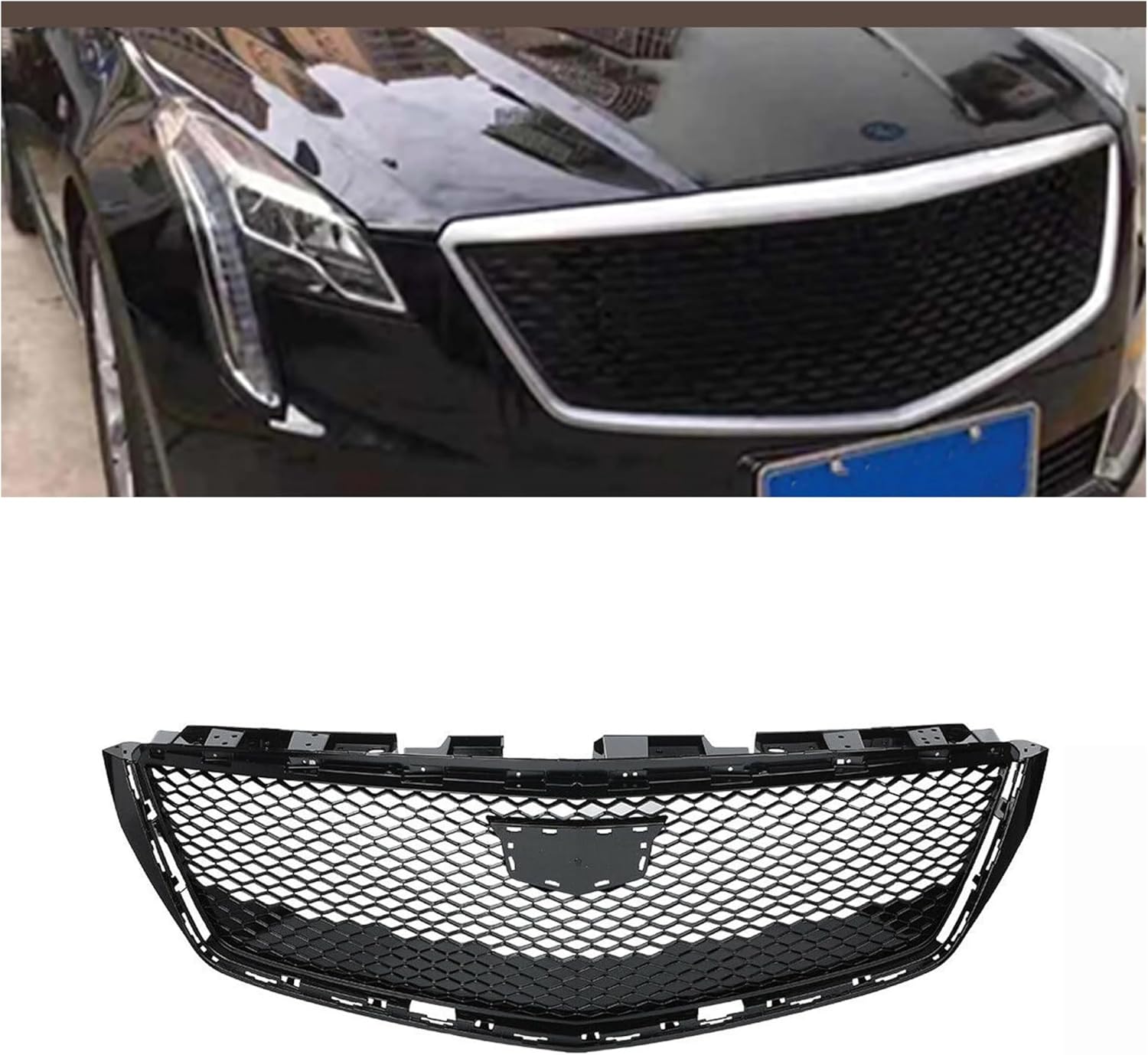 BRAND, CATEGORY, GRILLES, HXYAIEOGD, Car Front Grille Racing Grill Replacement Upper Bumper Hood Vent Mesh Grid Auto Kit Compatible With Cadillac XTS 2018-2020 Honeycomb Style